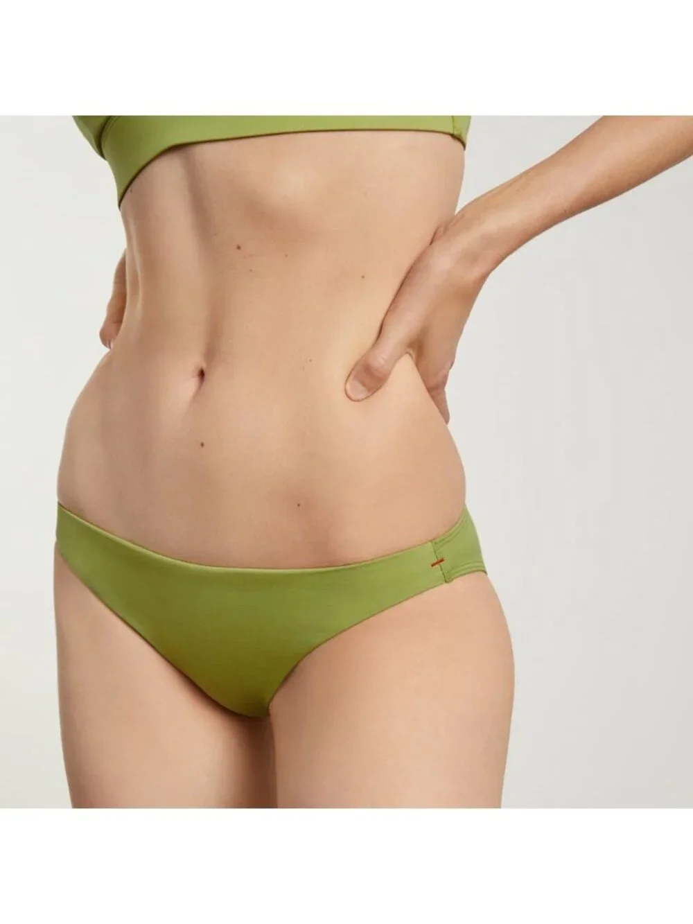 Everlane The Low-Rise Bikini Bottom PEP Green Size L NWT